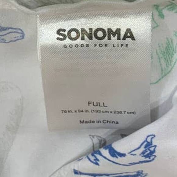 Sonoma for Life Dinosaur TRex Raptor Full Flat Bed Sheet 100% Polyester - Picture 3 of 4